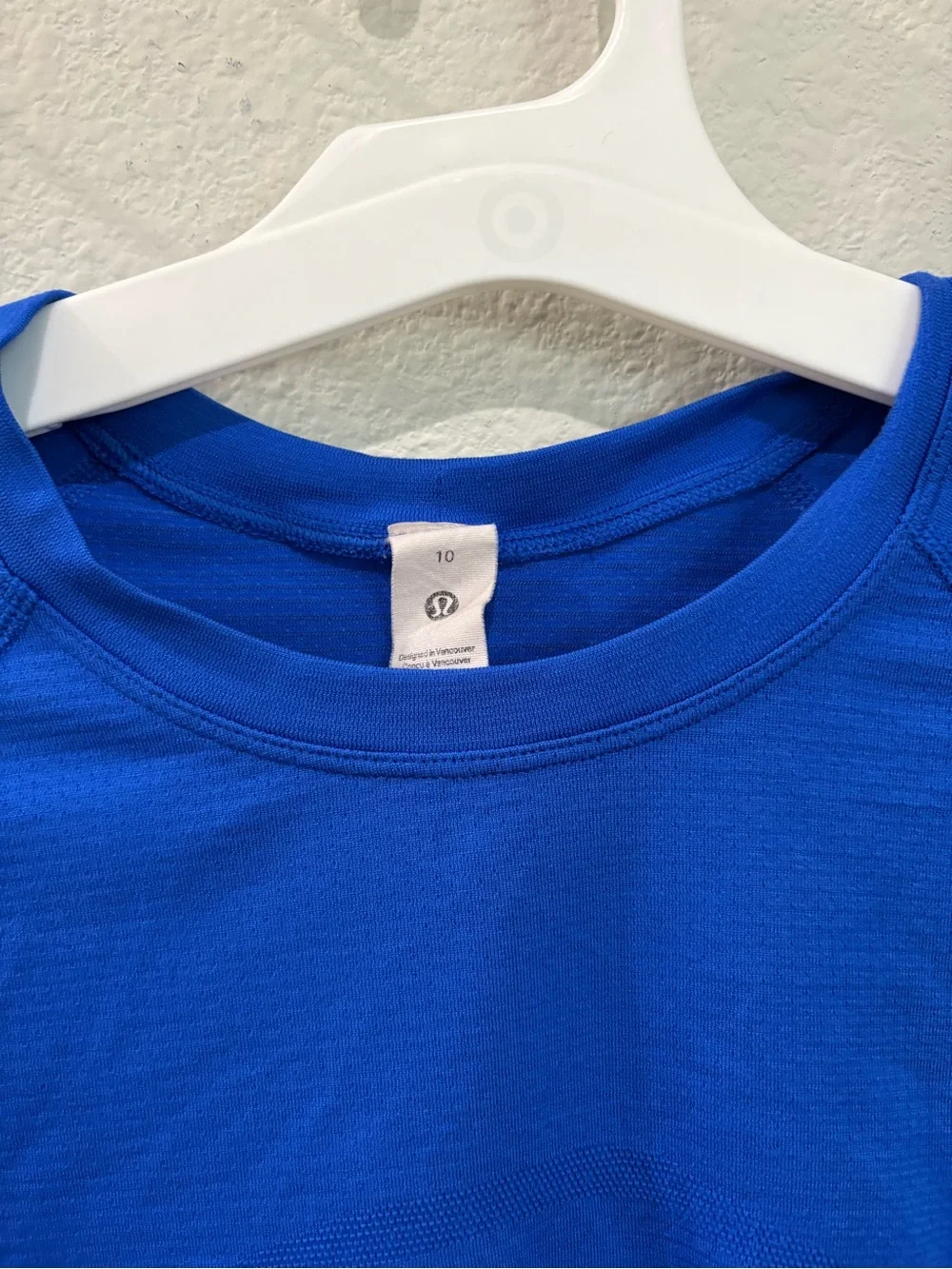 lululemon athletica Electric Blue Crop Crewneck Top